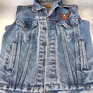 Levi’s vest with Harley Davidson patch